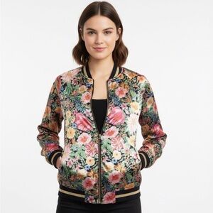Angela McKay x H&M Kids Floral Bomber Jacket Size 16 Multicolor‎